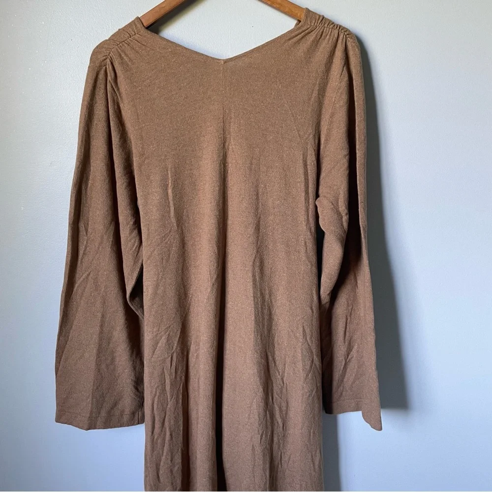 Jenni Kayne Everyday Kate Sweater Dress Dark Camel Size XL - Picture 5 of 9